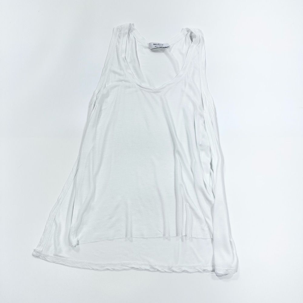 Bailey 44 white flowy raw hem tank M